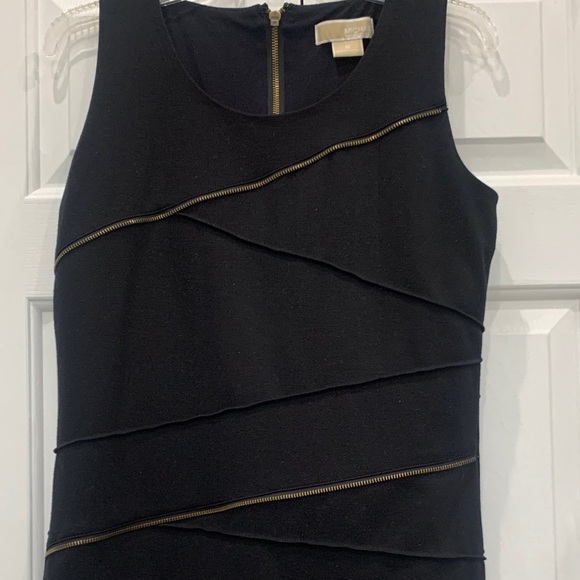 MICHAEL Michael Kors Black Dress with Gold Detailing - Picture 1 of 5